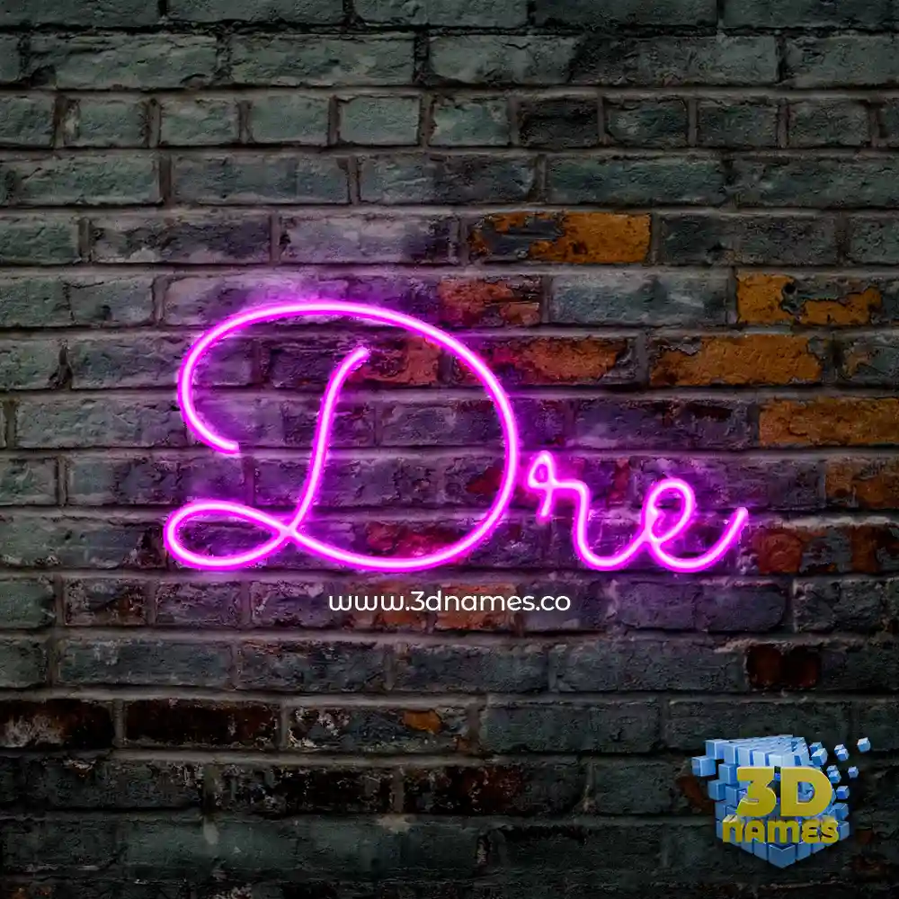 dre in Pink Neon style - 3D name wallpaper