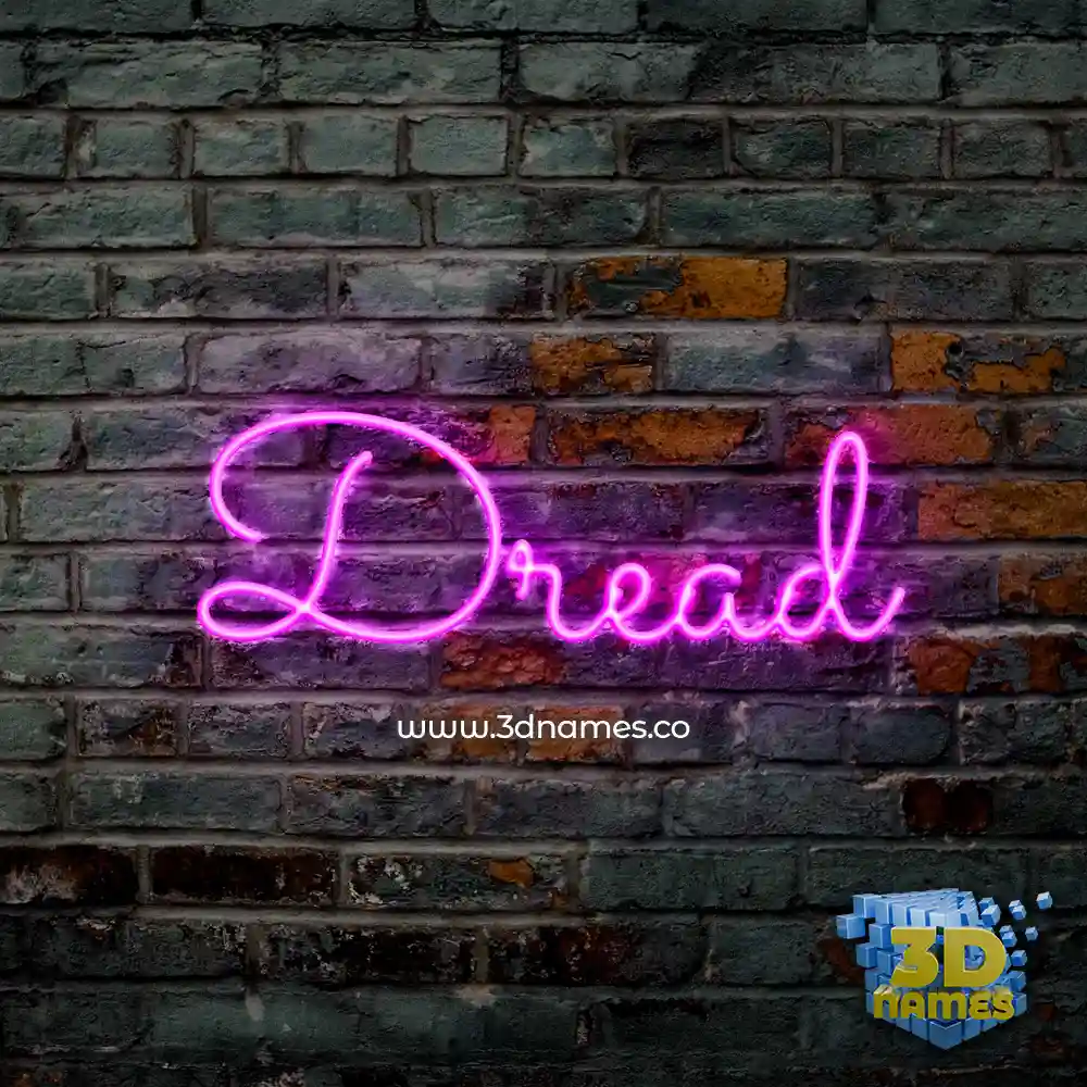 dread in Pink Neon style - 3D name wallpaper