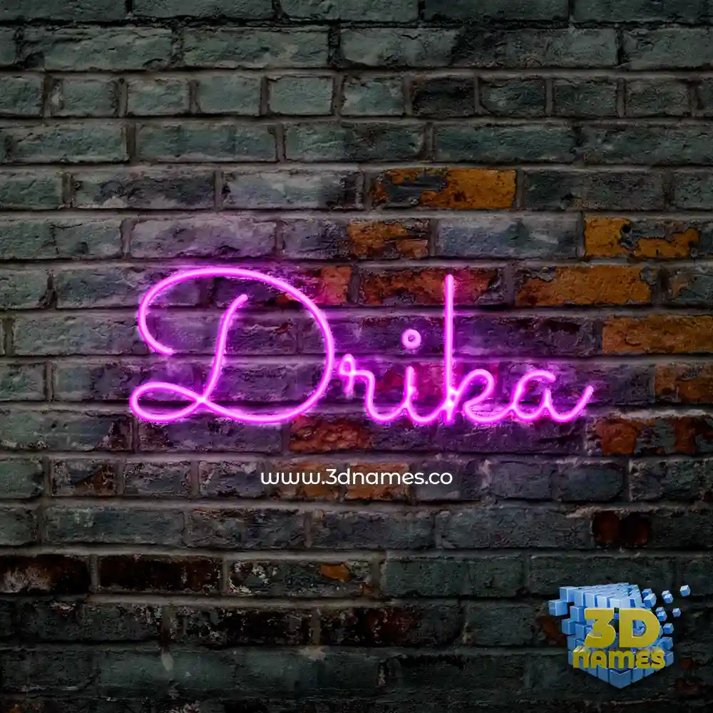 drika in Pink Neon style - 3D name wallpaper