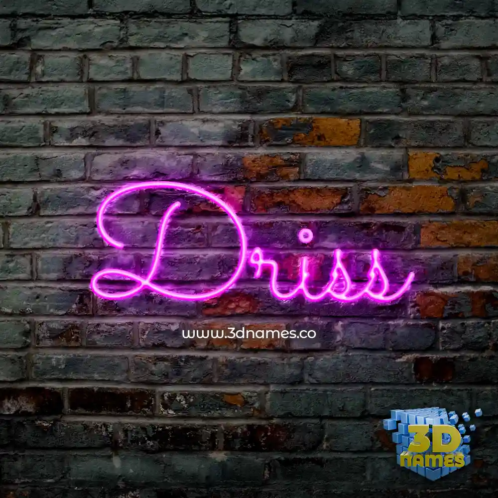 driss in Pink Neon style - 3D name wallpaper