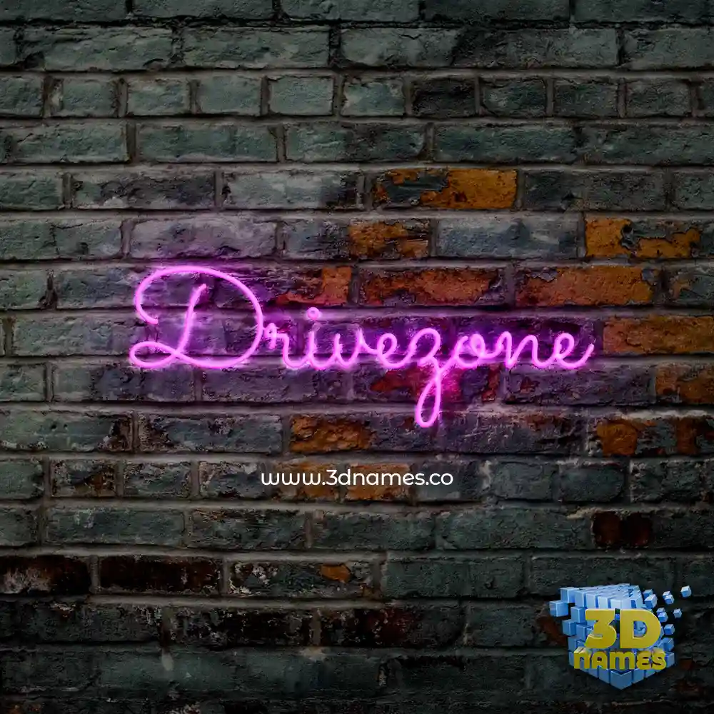 drivezone in Pink Neon style - 3D name wallpaper