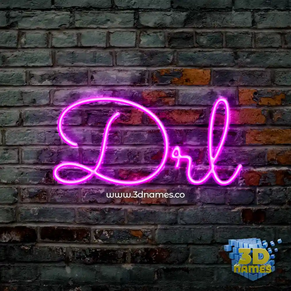 drl in Pink Neon style - 3D name wallpaper