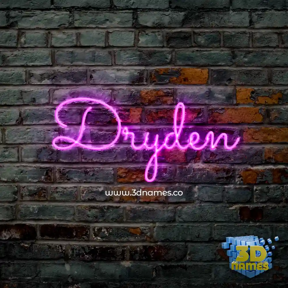 dryden in Pink Neon style - 3D name wallpaper