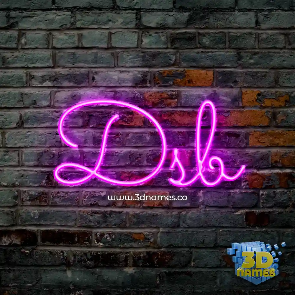 dsb in Pink Neon style - 3D name wallpaper