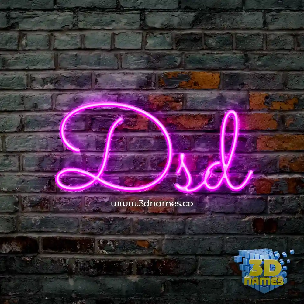 dsd in Pink Neon style - 3D name wallpaper