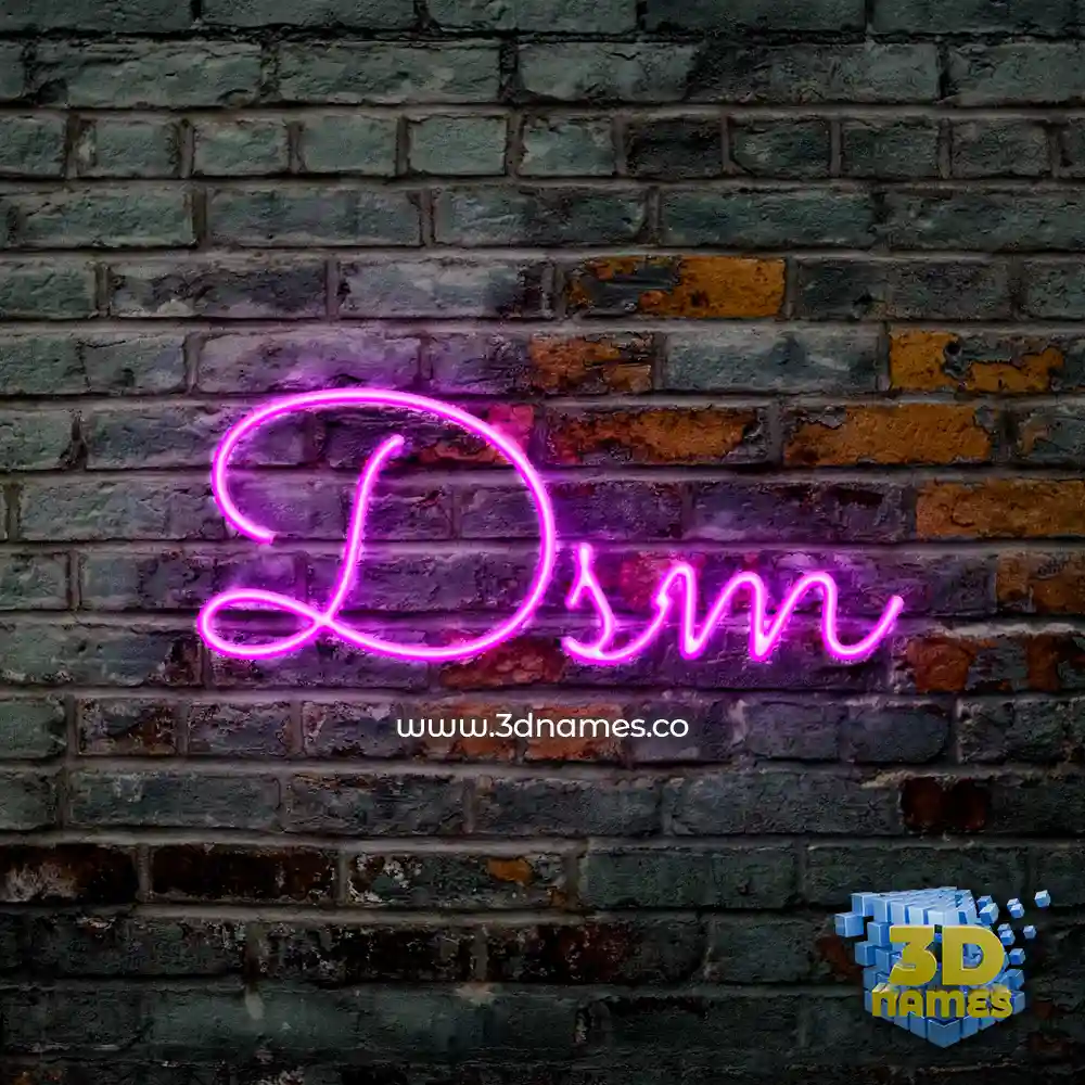 dsm in Pink Neon style - 3D name wallpaper