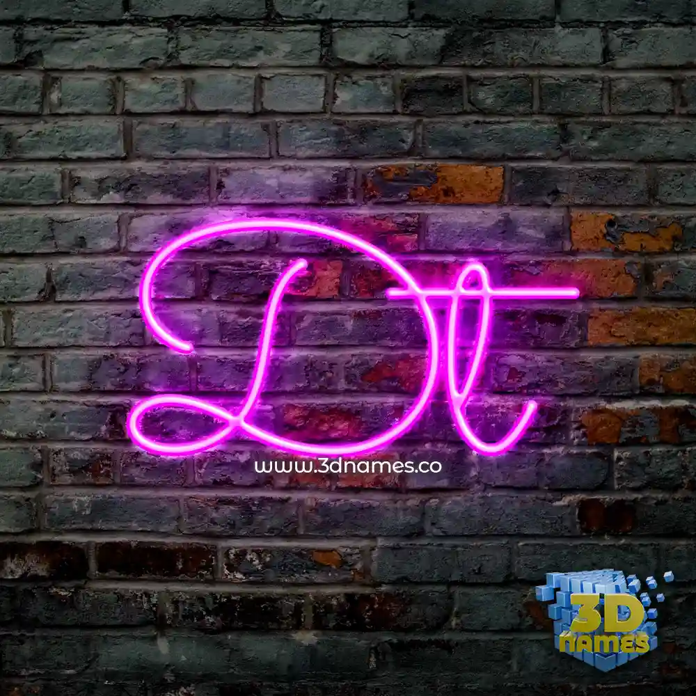 dt in Pink Neon style - 3D name wallpaper