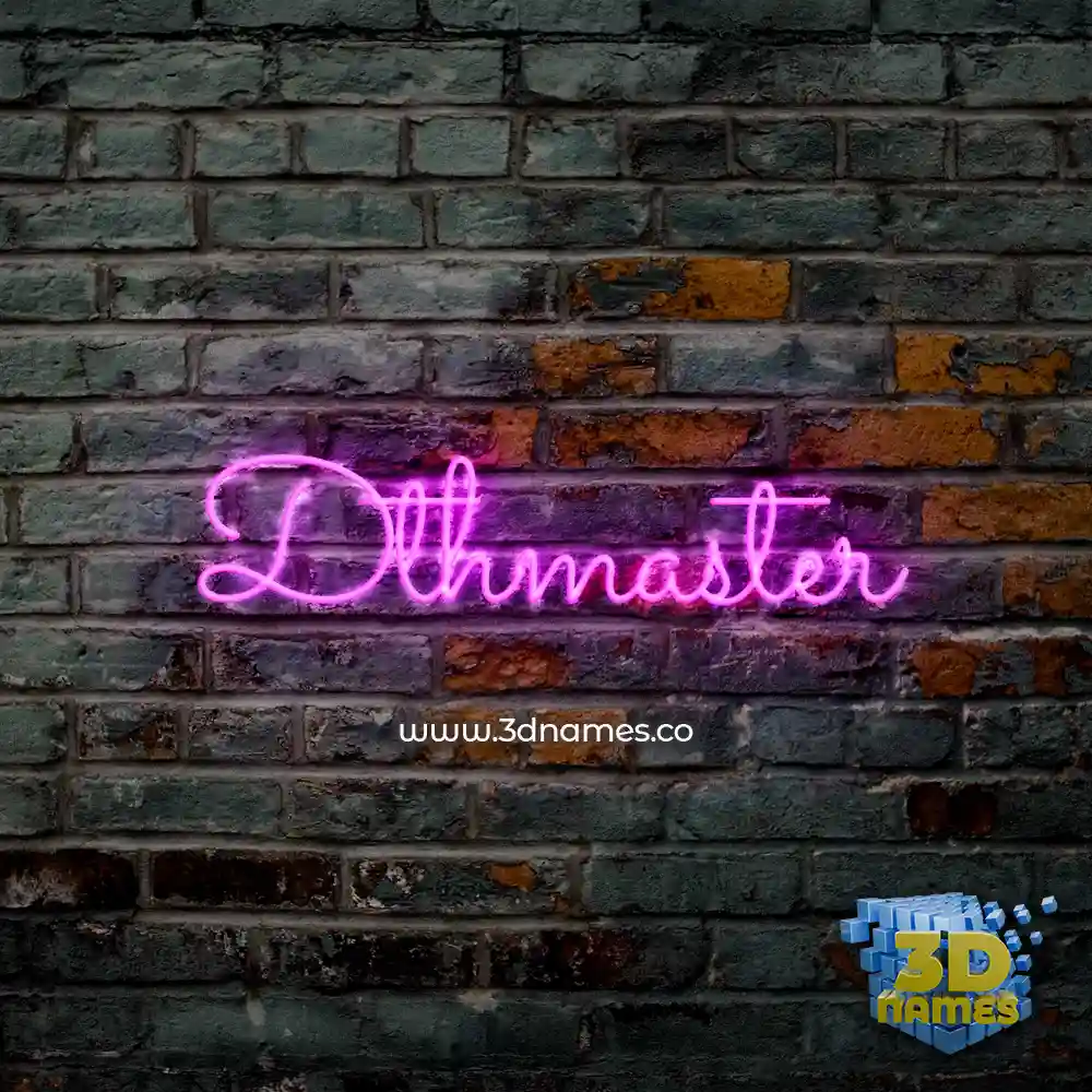 dthmaster in Pink Neon style - 3D name wallpaper