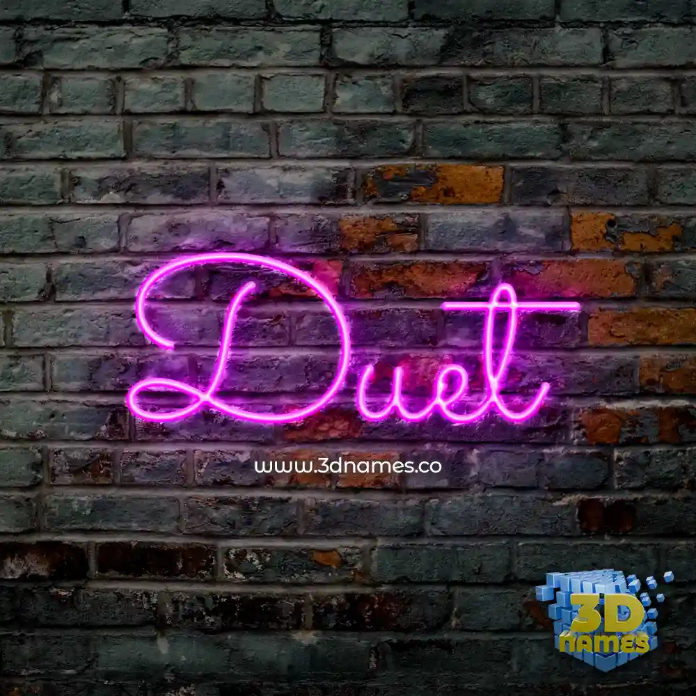 duet in Pink Neon style - 3D name wallpaper