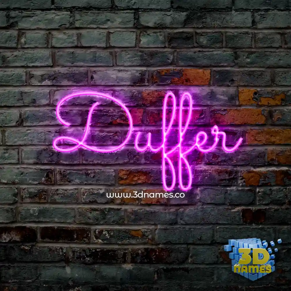 duffer in Pink Neon style - 3D name wallpaper