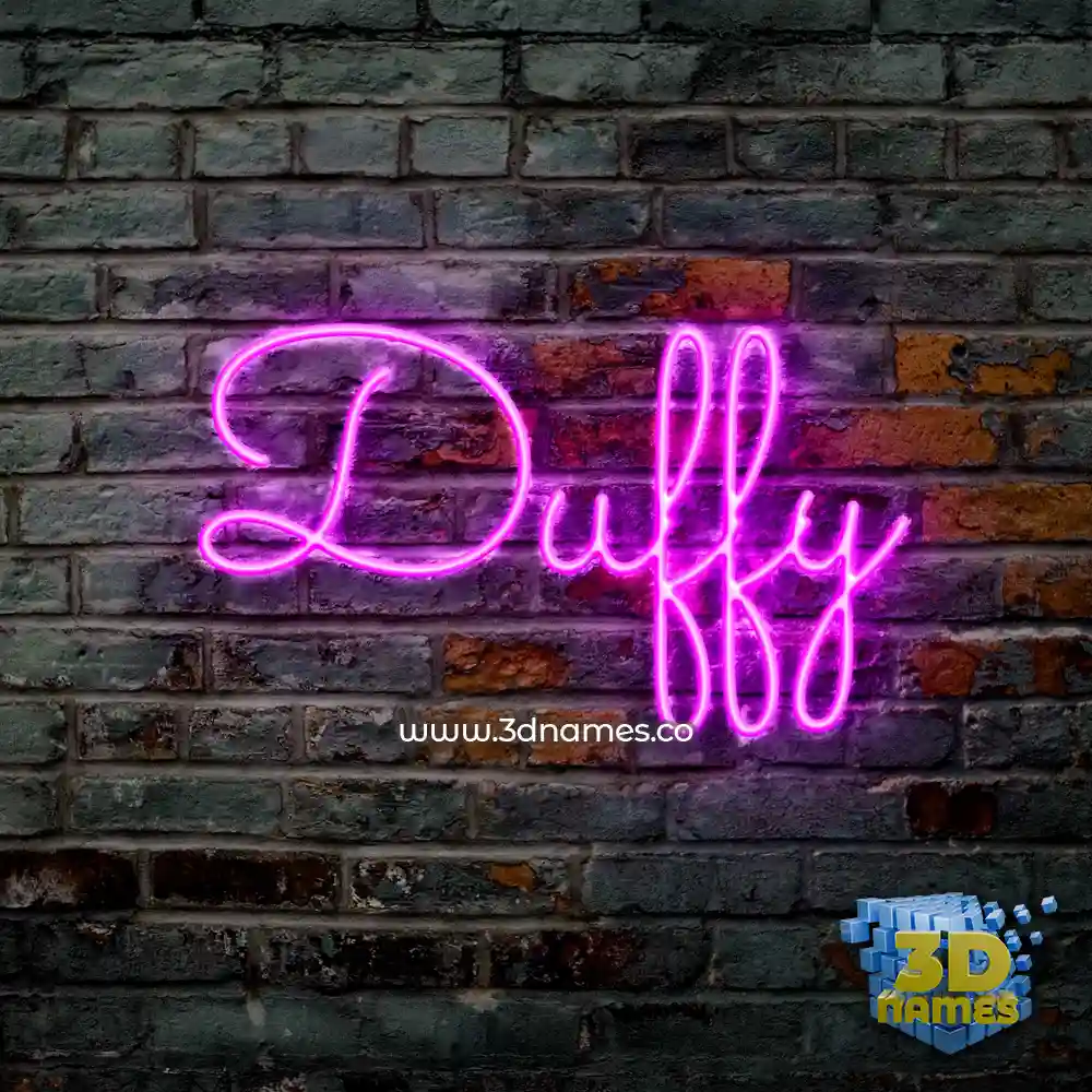 duffy in Pink Neon style - 3D name wallpaper
