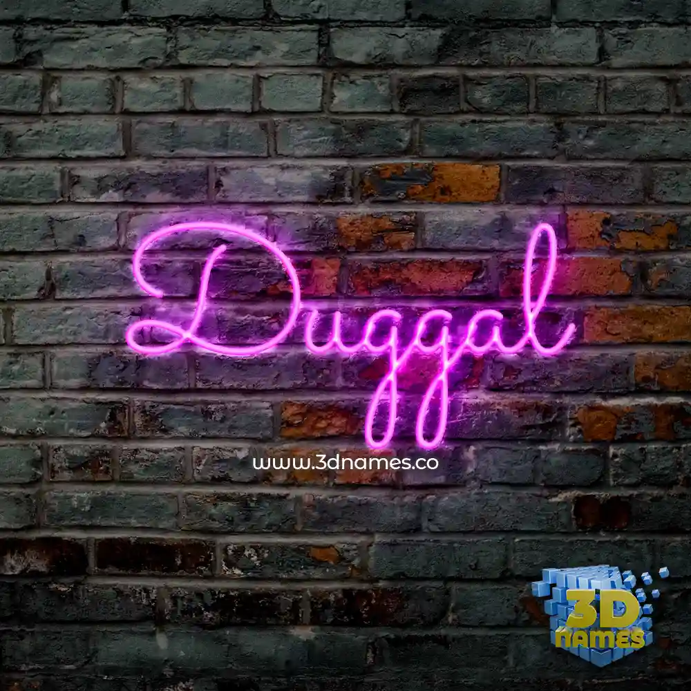 duggal in Pink Neon style - 3D name wallpaper