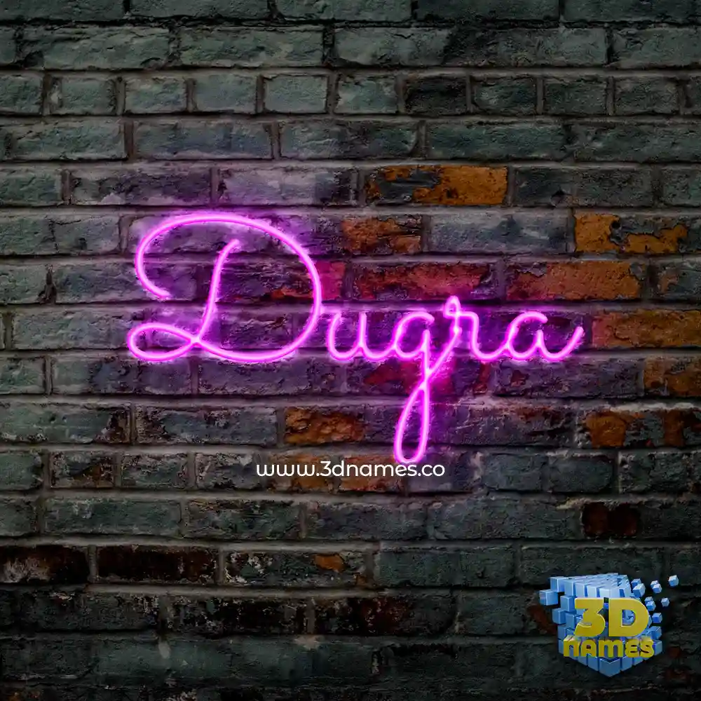dugra in Pink Neon style - 3D name wallpaper