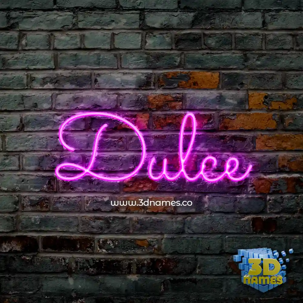dulce in Pink Neon style - 3D name wallpaper