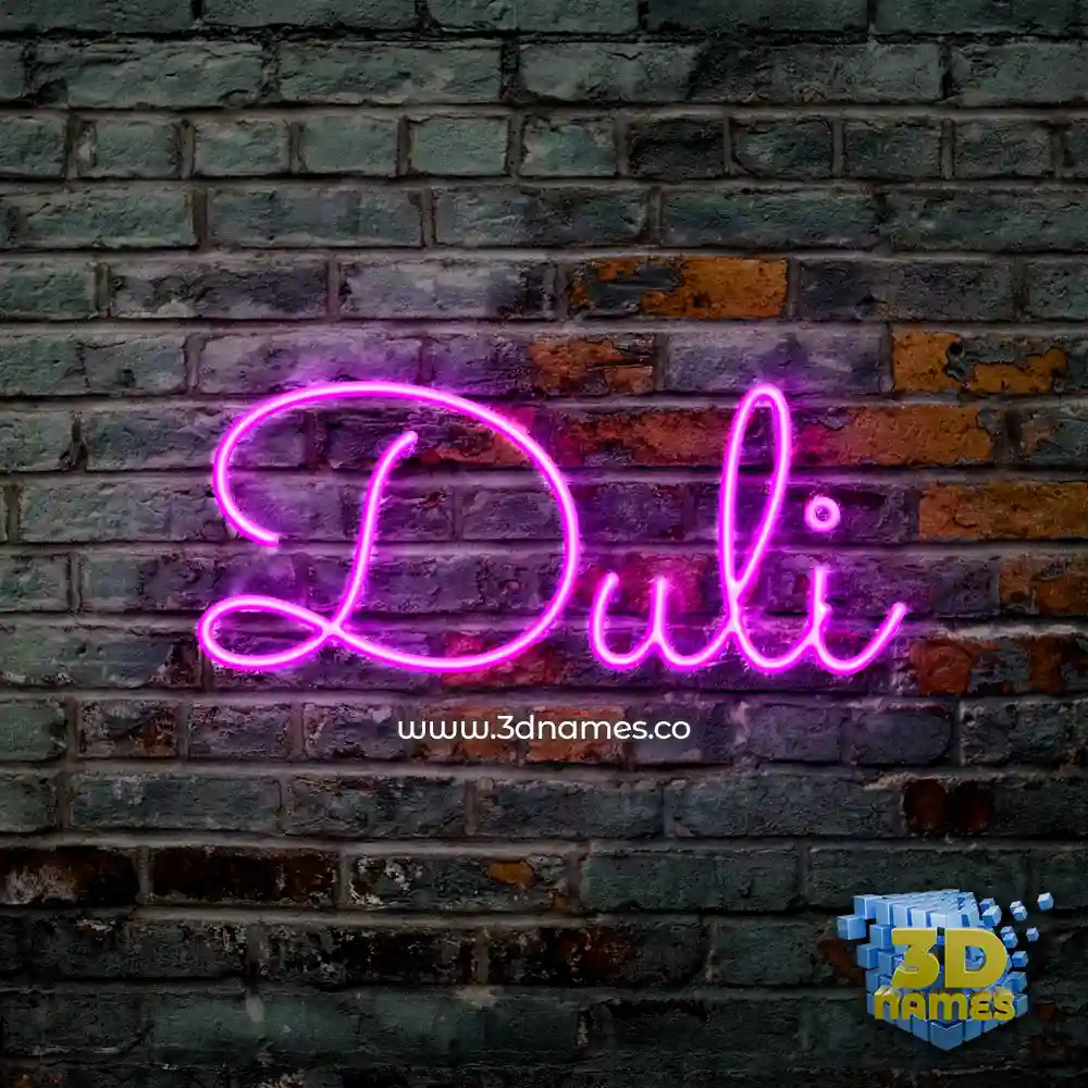duli in Pink Neon style - 3D name wallpaper