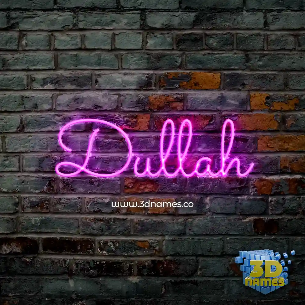 dullah in Pink Neon style - 3D name wallpaper