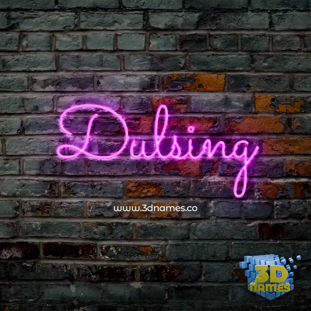 dulsing in Pink Neon style - 3D name wallpaper