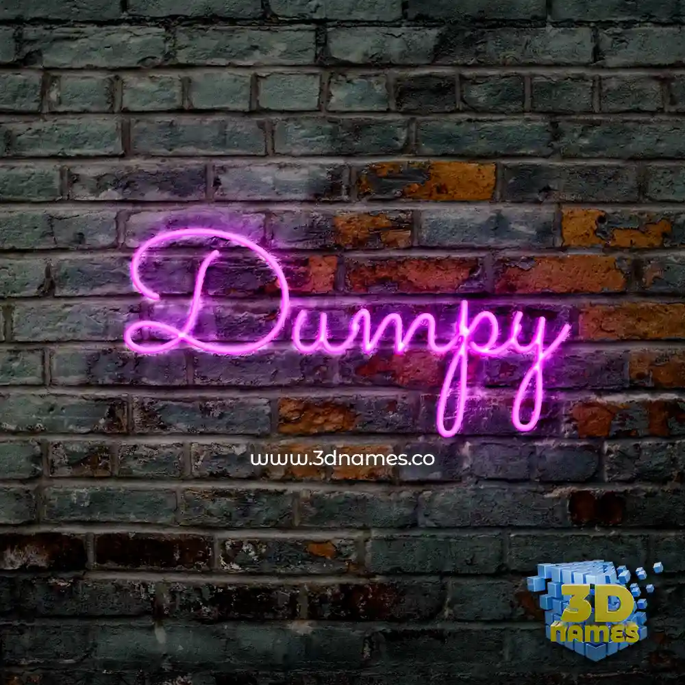 dumpy in Pink Neon style - 3D name wallpaper