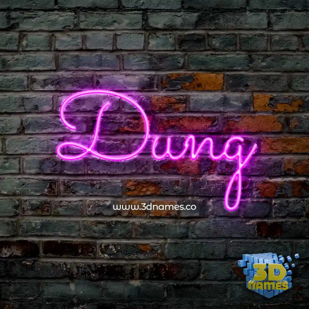 dung in Pink Neon style - 3D name wallpaper