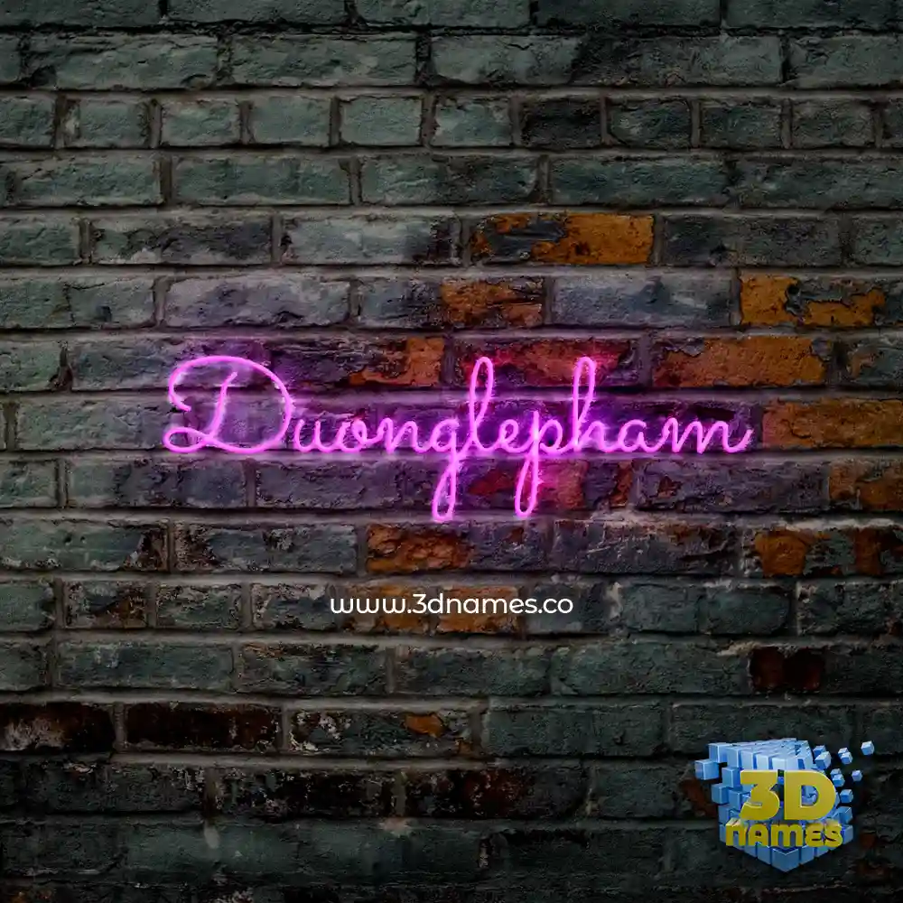 duonglepham in Pink Neon style - 3D name wallpaper