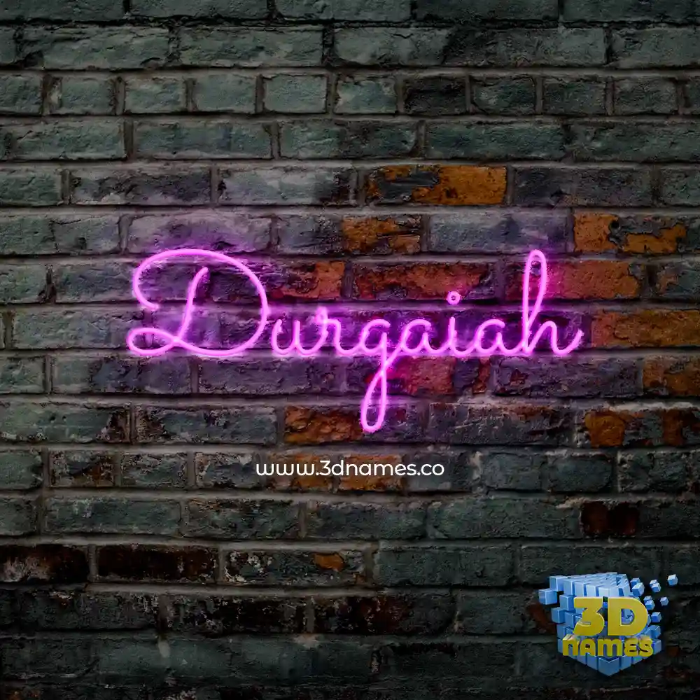 durgaiah in Pink Neon style - 3D name wallpaper
