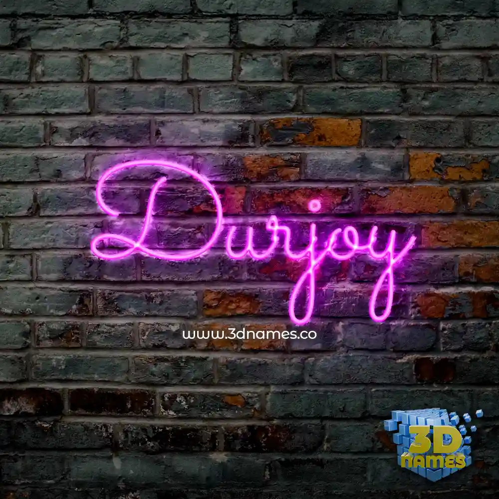 durjoy in Pink Neon style - 3D name wallpaper