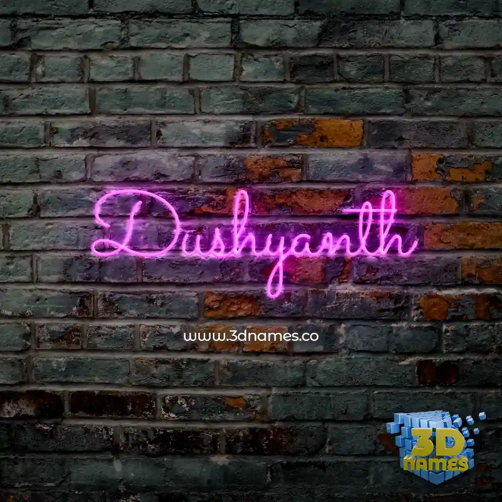 dushyanth in Pink Neon style - 3D name wallpaper