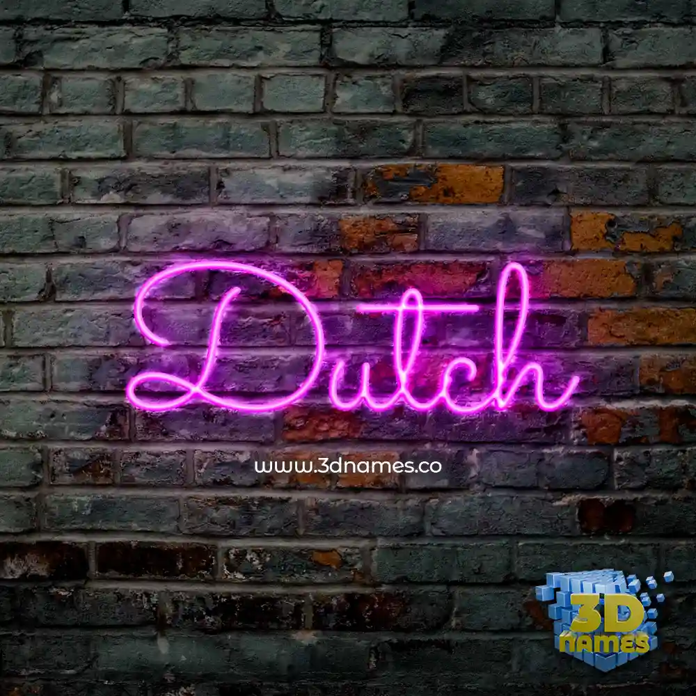 dutch in Pink Neon style - 3D name wallpaper