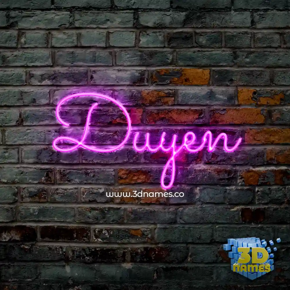 duyen in Pink Neon style - 3D name wallpaper