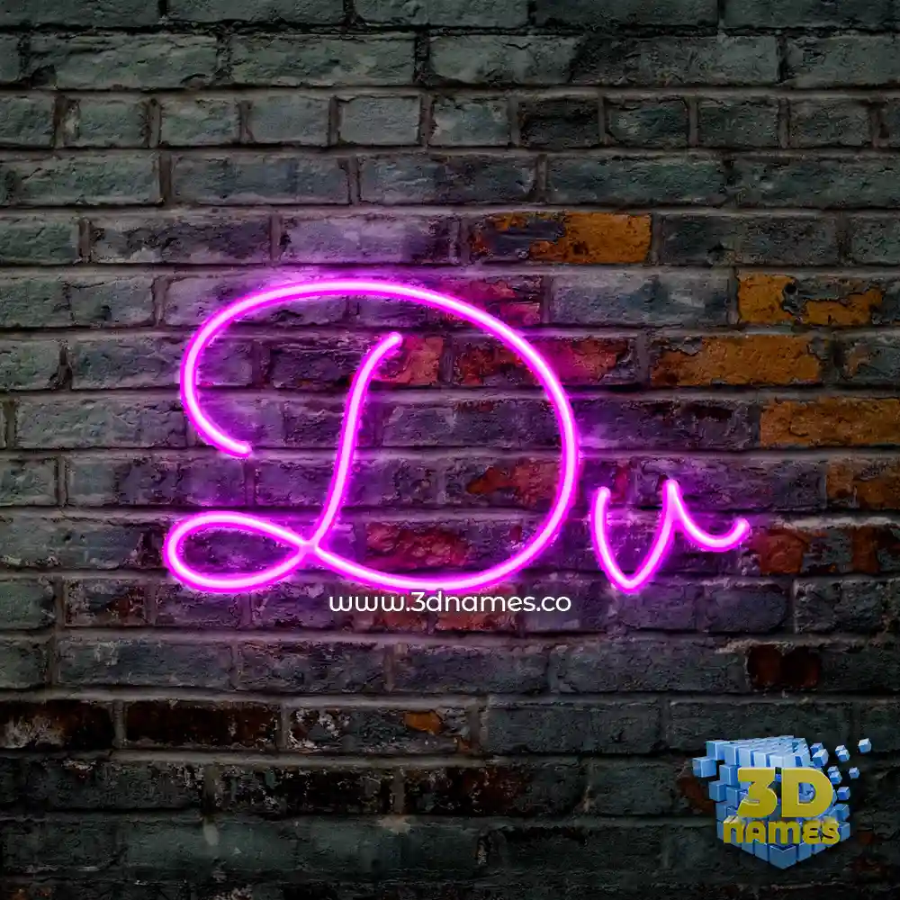 dv in Pink Neon style - 3D name wallpaper