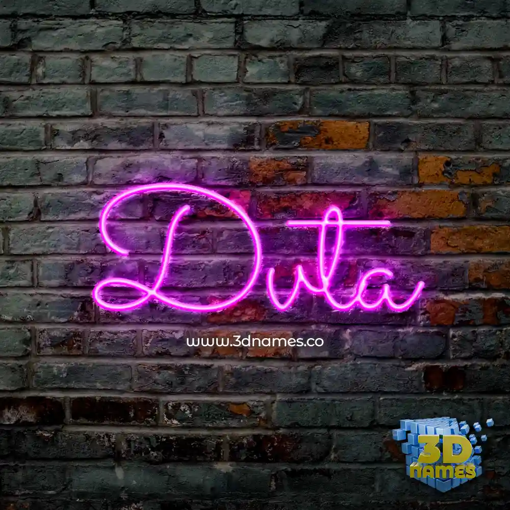 dvta in Pink Neon style - 3D name wallpaper