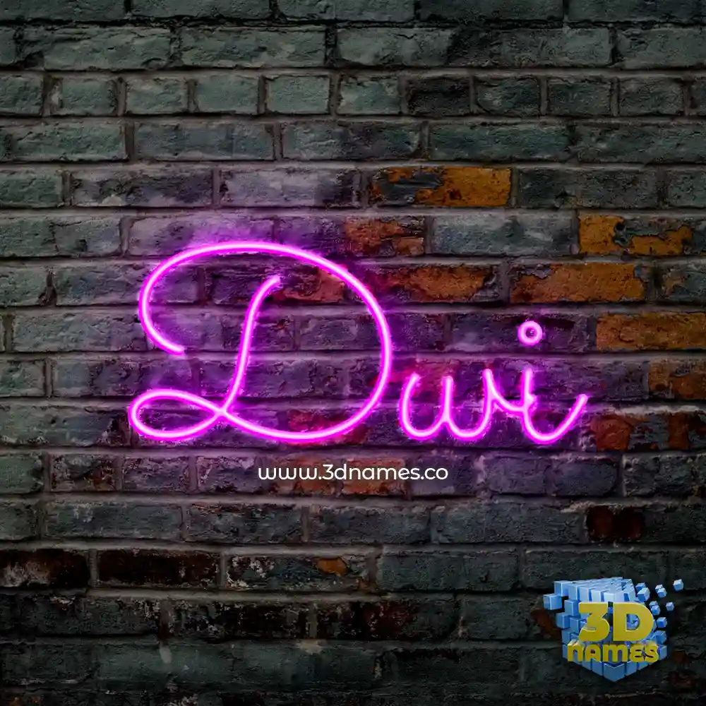dwi in Pink Neon style - 3D name wallpaper