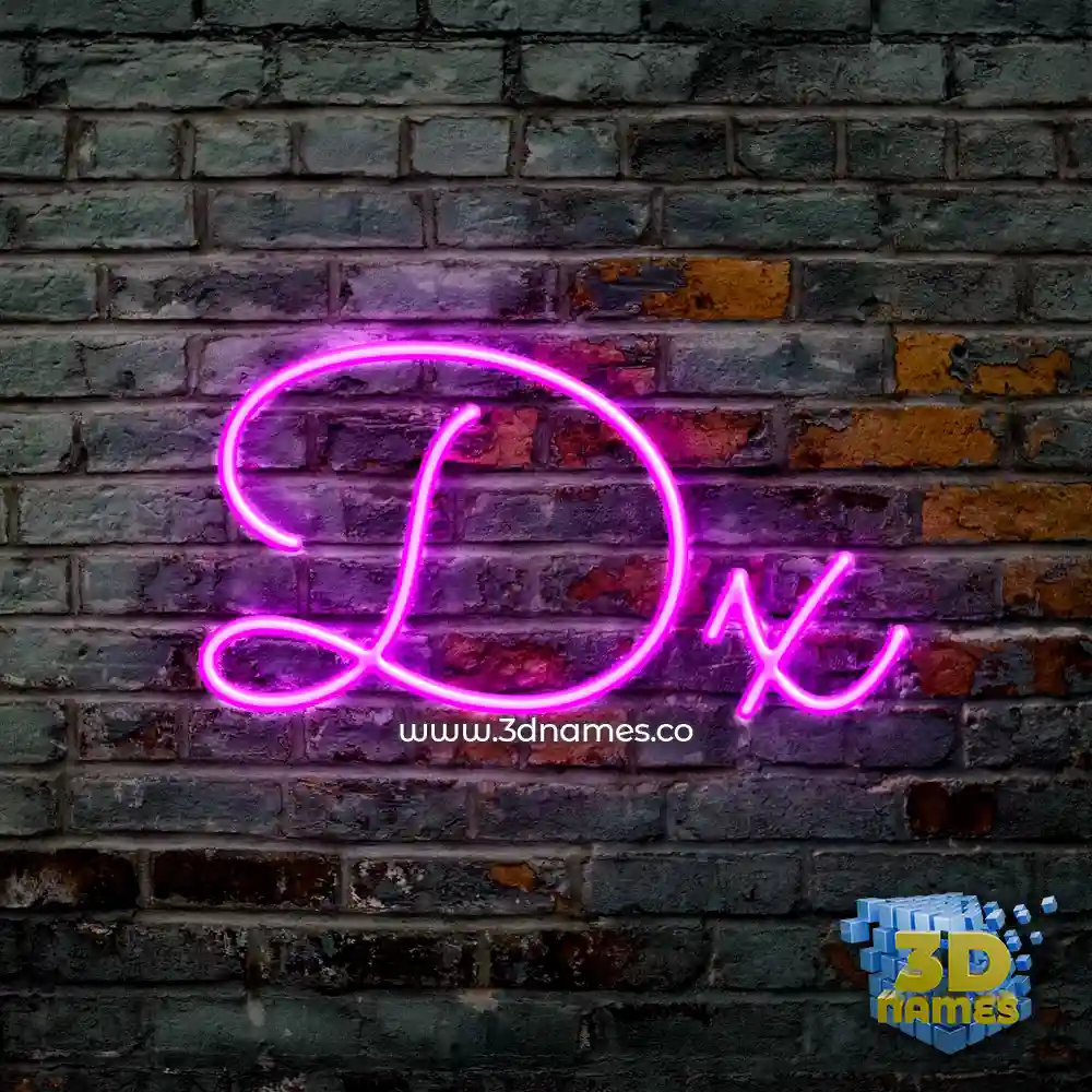 dx in Pink Neon style - 3D name wallpaper