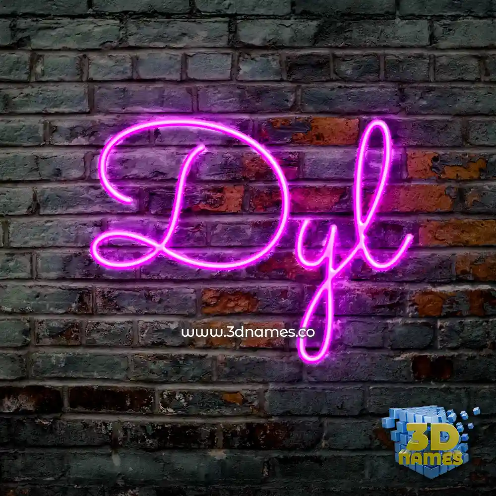 dyl in Pink Neon style - 3D name wallpaper
