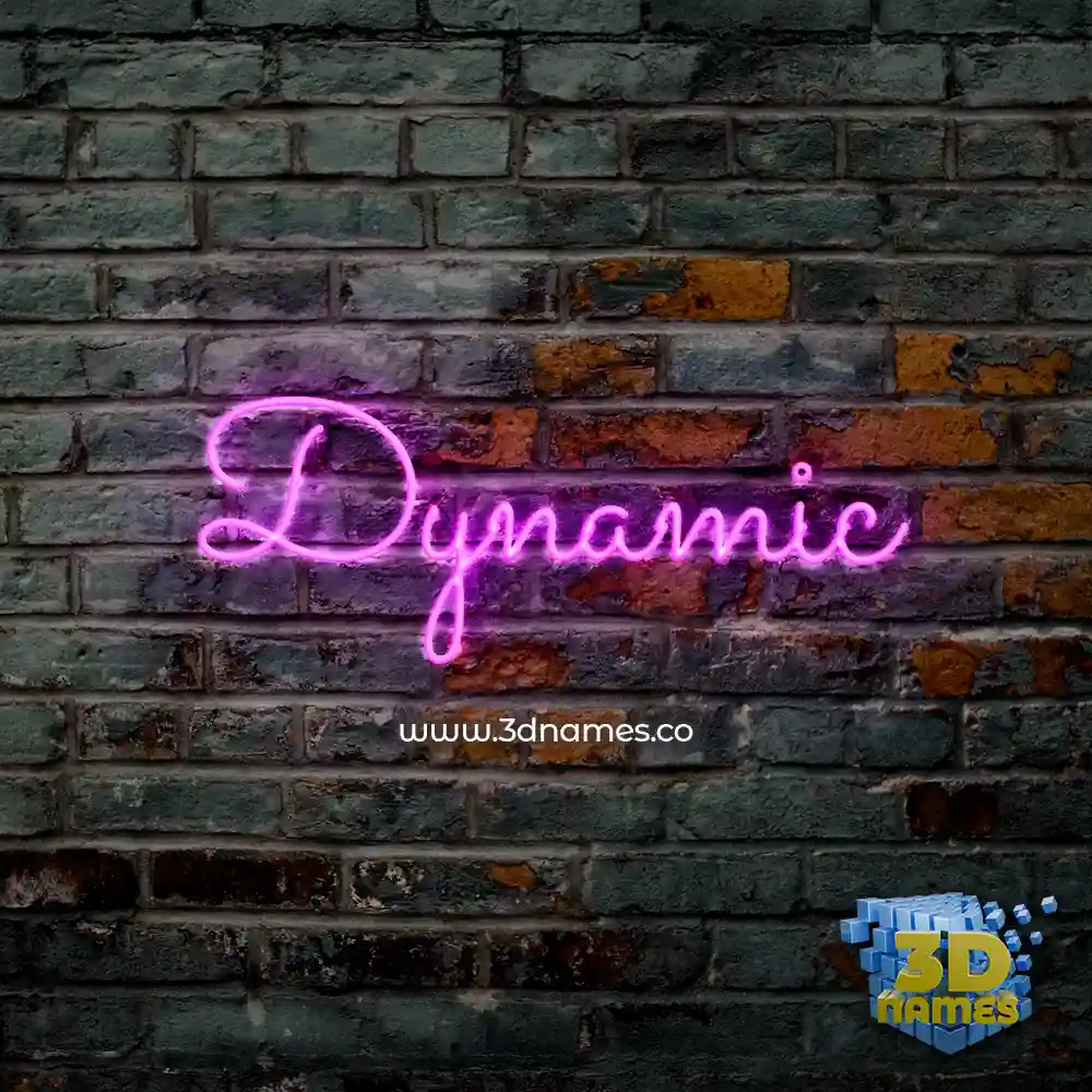 dynamic in Pink Neon style - 3D name wallpaper