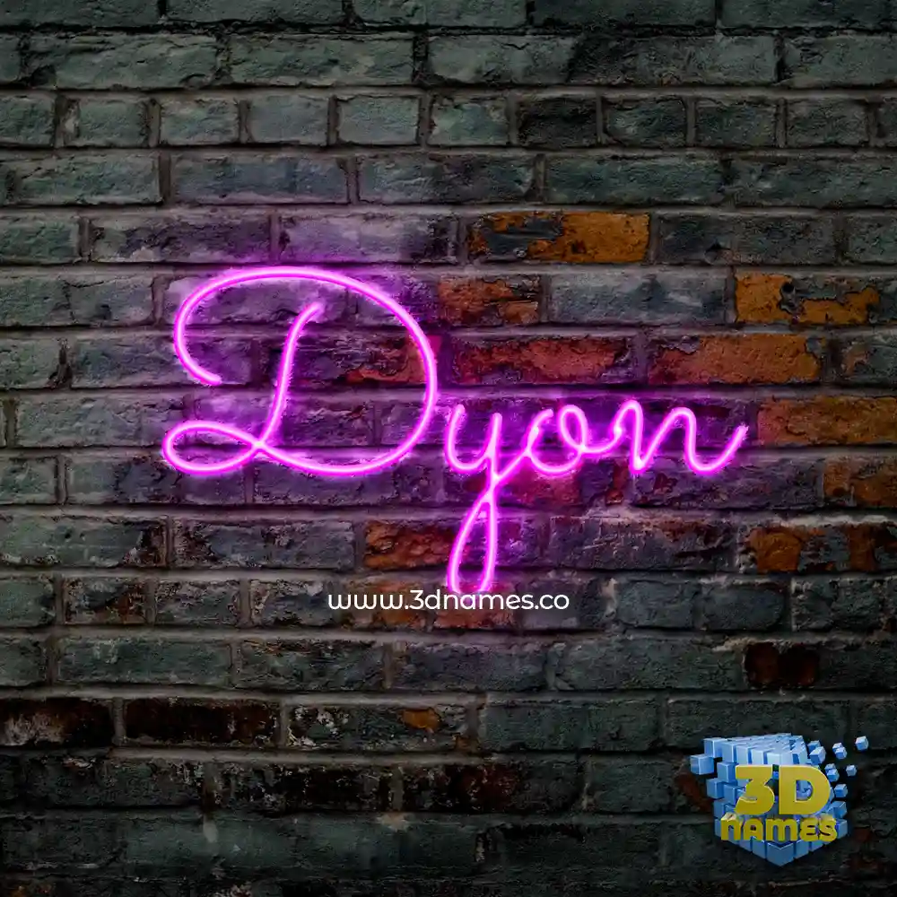 dyon in Pink Neon style - 3D name wallpaper
