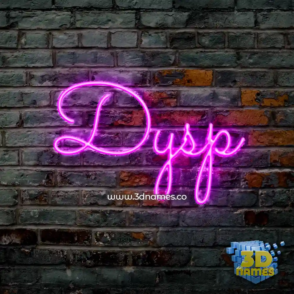 dysp in Pink Neon style - 3D name wallpaper