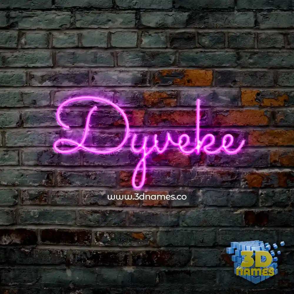 dyveke in Pink Neon style - 3D name wallpaper