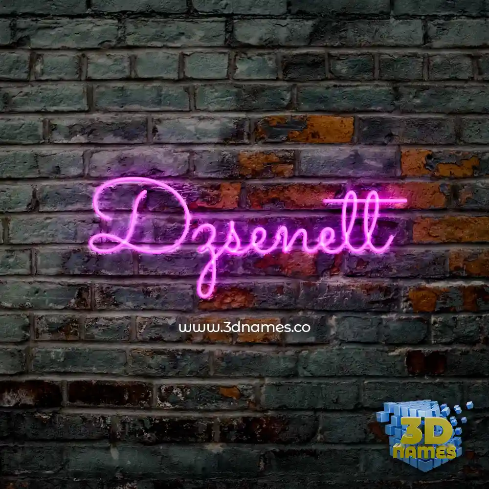 dzsenett in Pink Neon style - 3D name wallpaper