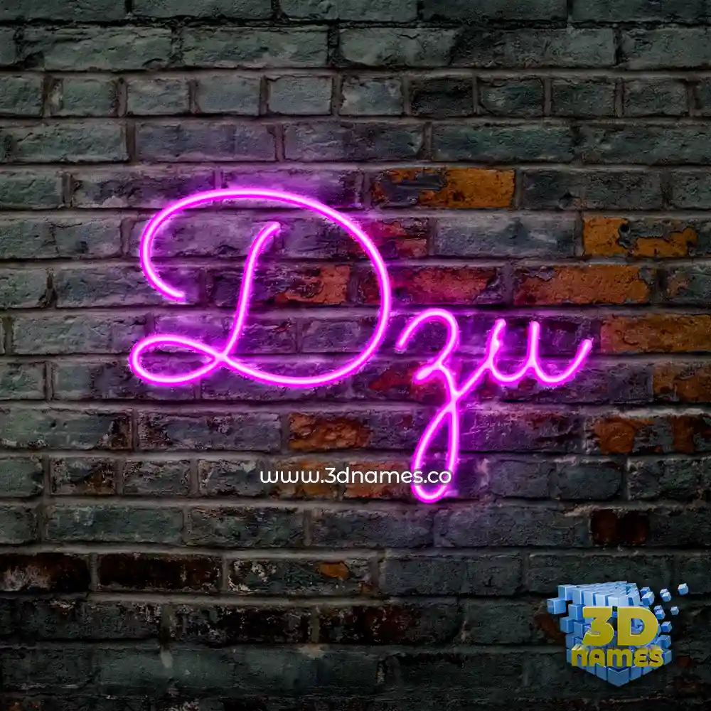 dzu in Pink Neon style - 3D name wallpaper
