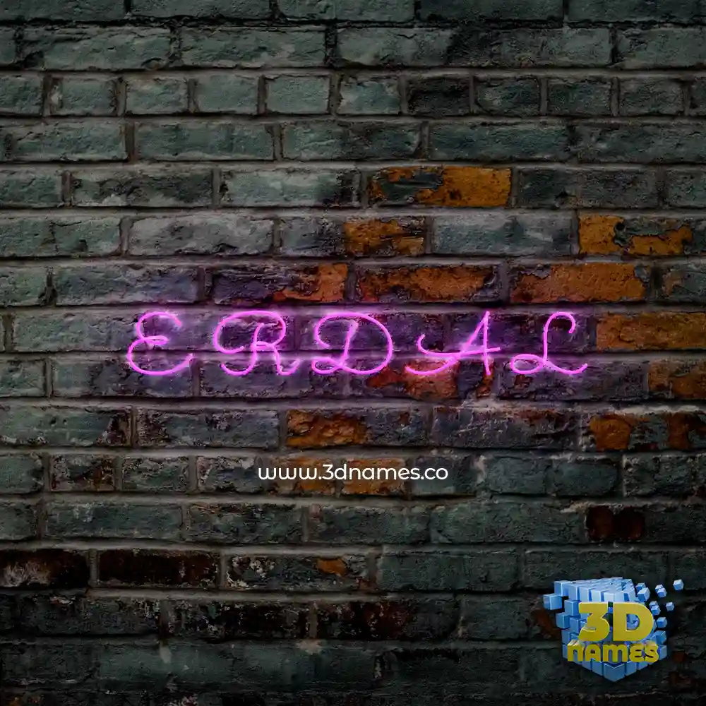 e r d a l in Pink Neon style - 3D name wallpaper