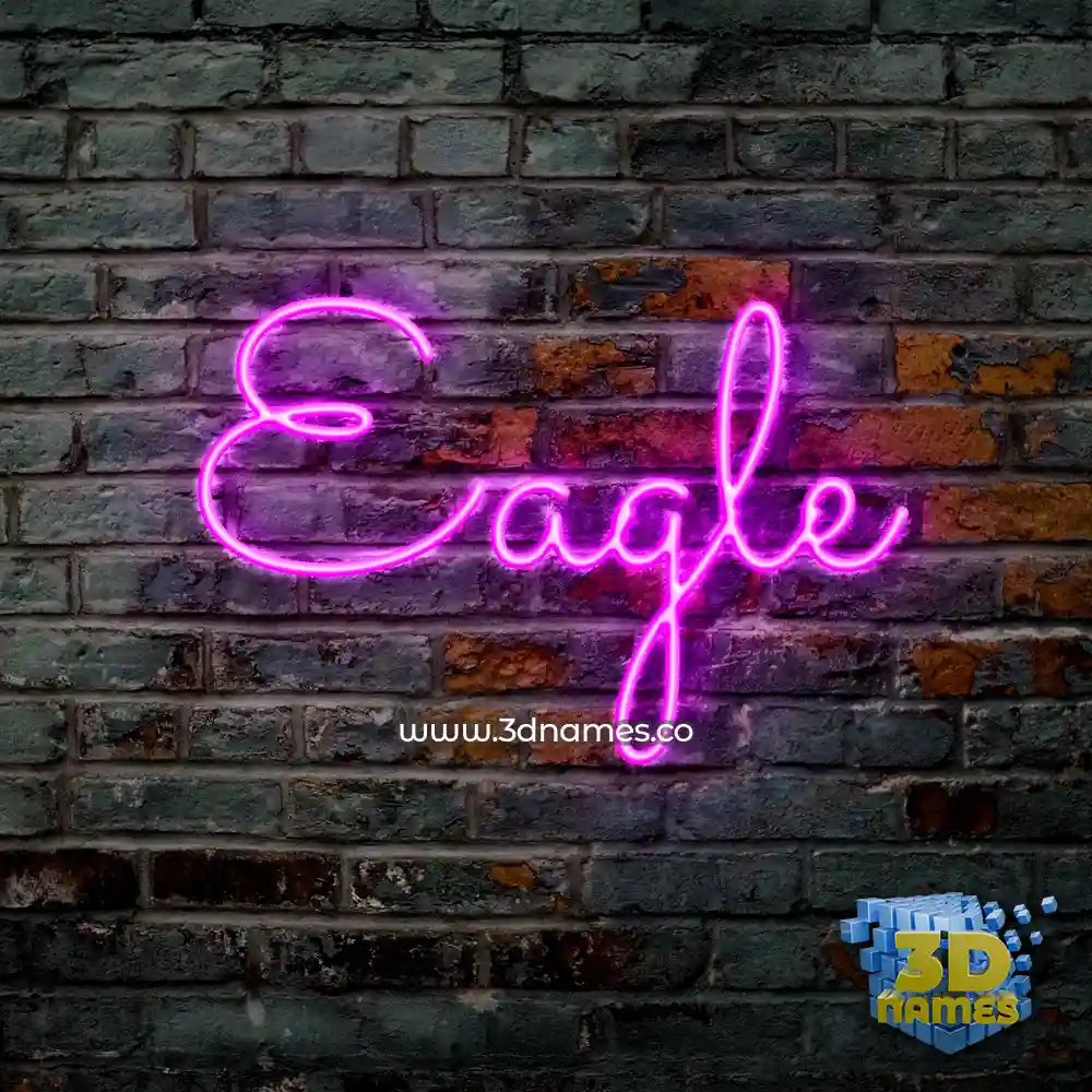 eagle in Pink Neon style - 3D name wallpaper