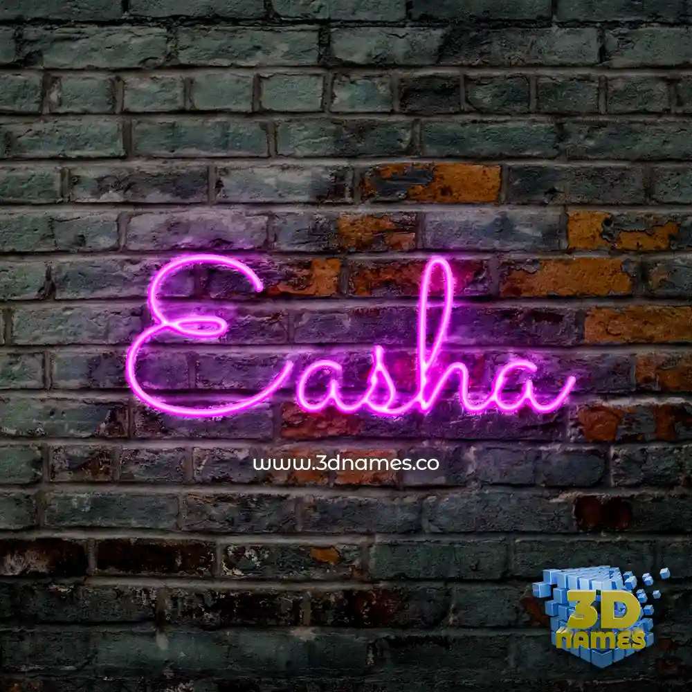 easha in Pink Neon style - 3D name wallpaper