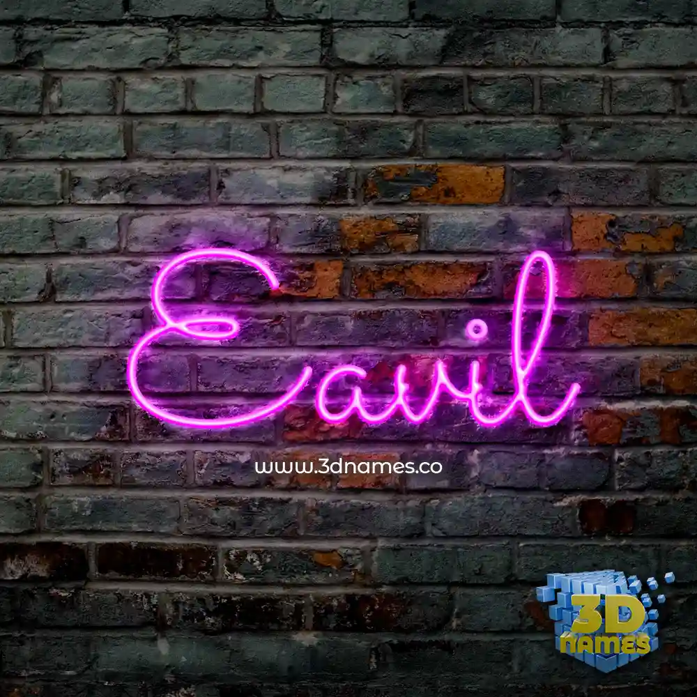 eavil in Pink Neon style - 3D name wallpaper