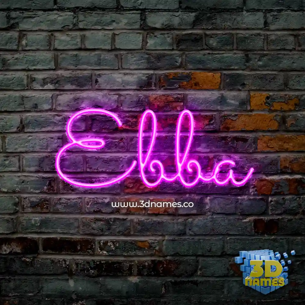 ebba in Pink Neon style - 3D name wallpaper