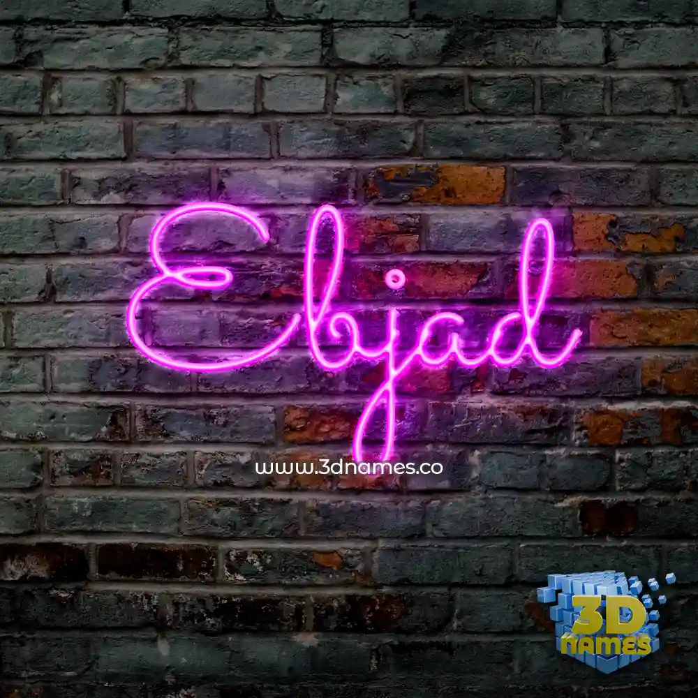 ebjad in Pink Neon style - 3D name wallpaper