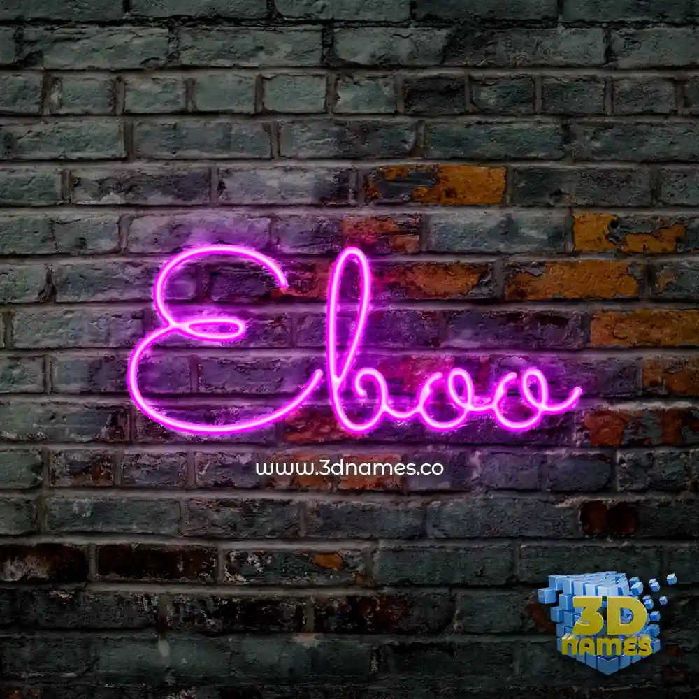 eboo in Pink Neon style - 3D name wallpaper