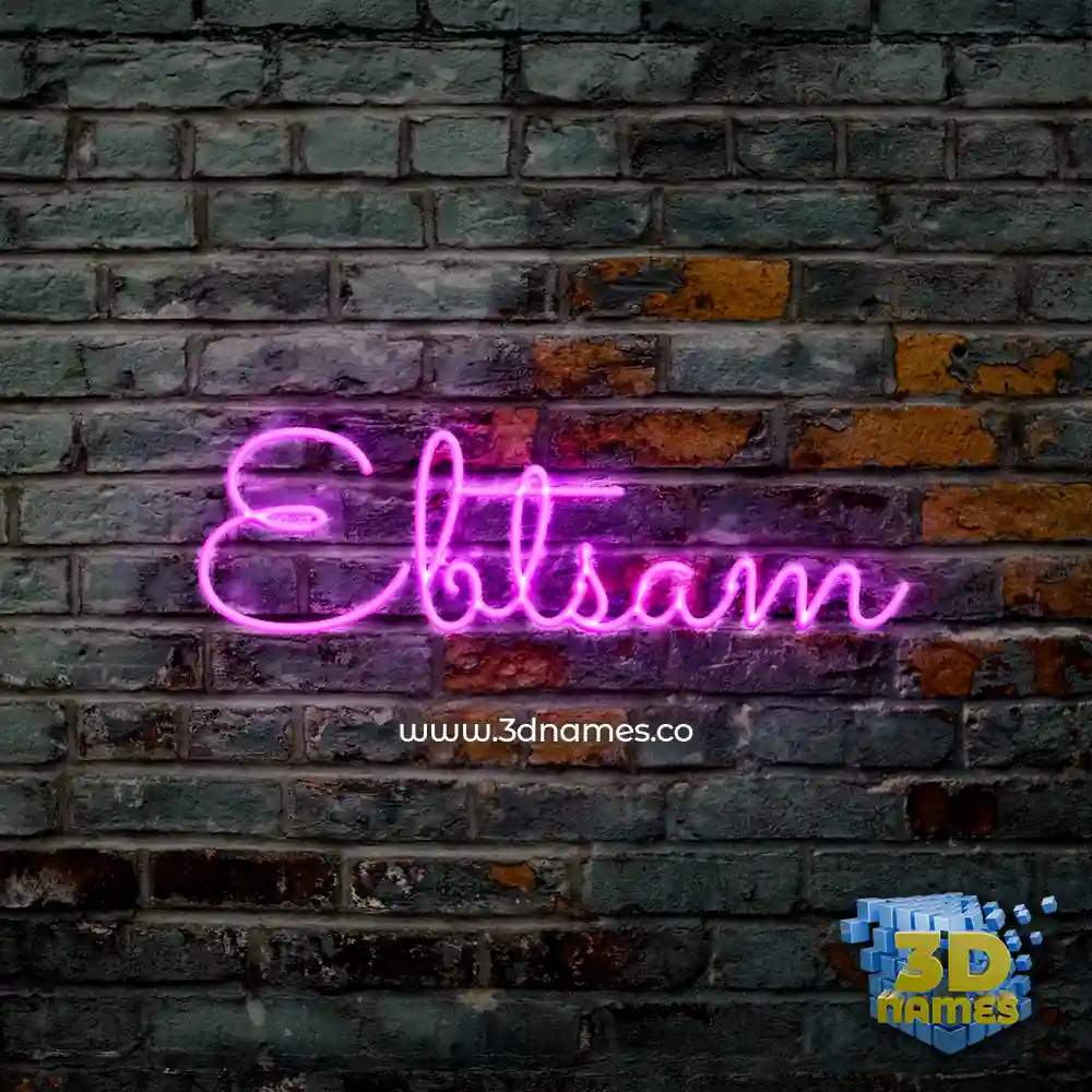 ebtsam in Pink Neon style - 3D name wallpaper