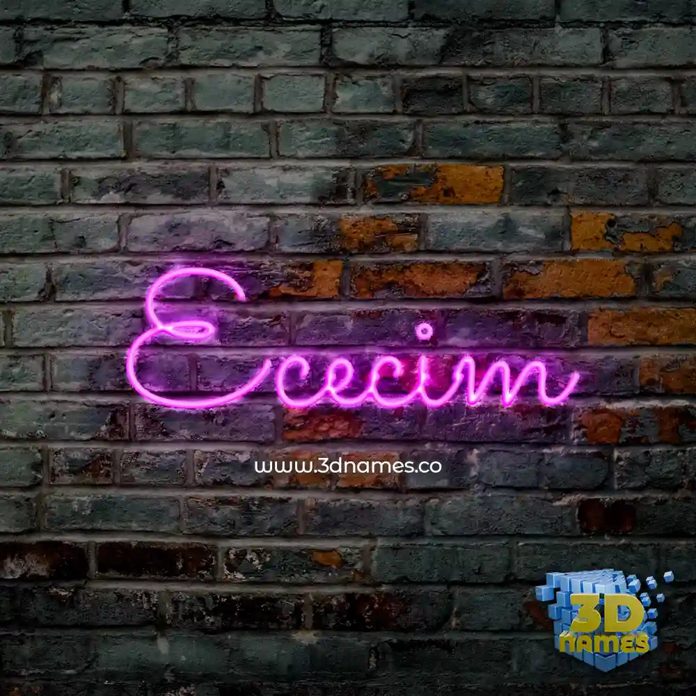 ececim in Pink Neon style - 3D name wallpaper