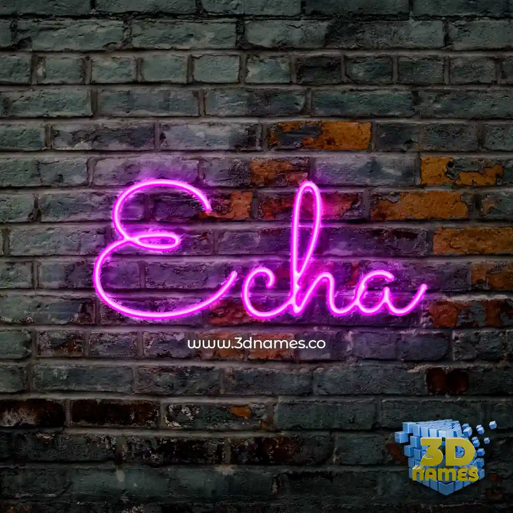 echa in Pink Neon style - 3D name wallpaper